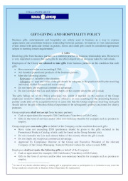 Gift Giving and Hospitality Policy