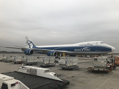 AirBridgeCargo airlines have successfully completed a record transportation of 27 RKN Envirotainer containers onboard a single flight