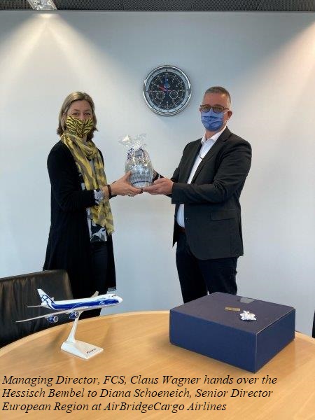 Frankfurt Cargo Services acknowledges AirBridgeCargo’s contribution during 2020 challenging year with its traditional Bembel